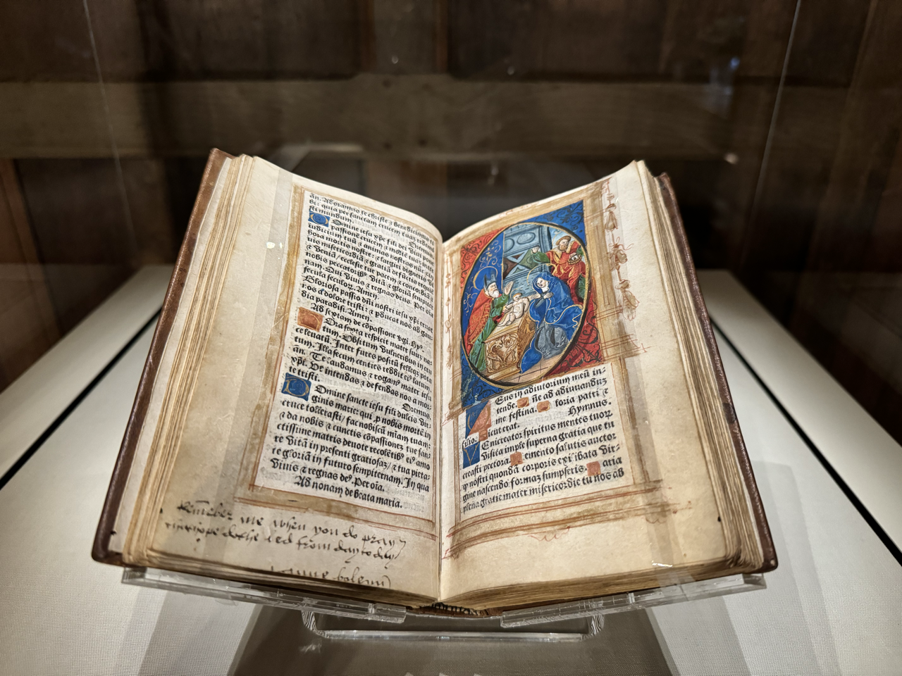 Anne Boleyn's Book of Hours Open to Her Inscription